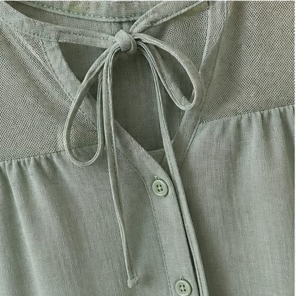 Sage Tie Neck Blouse - Picture 4 of 6